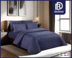 Navy Blue Jacquard Comforter Set (6 PCS / 4 PCS)