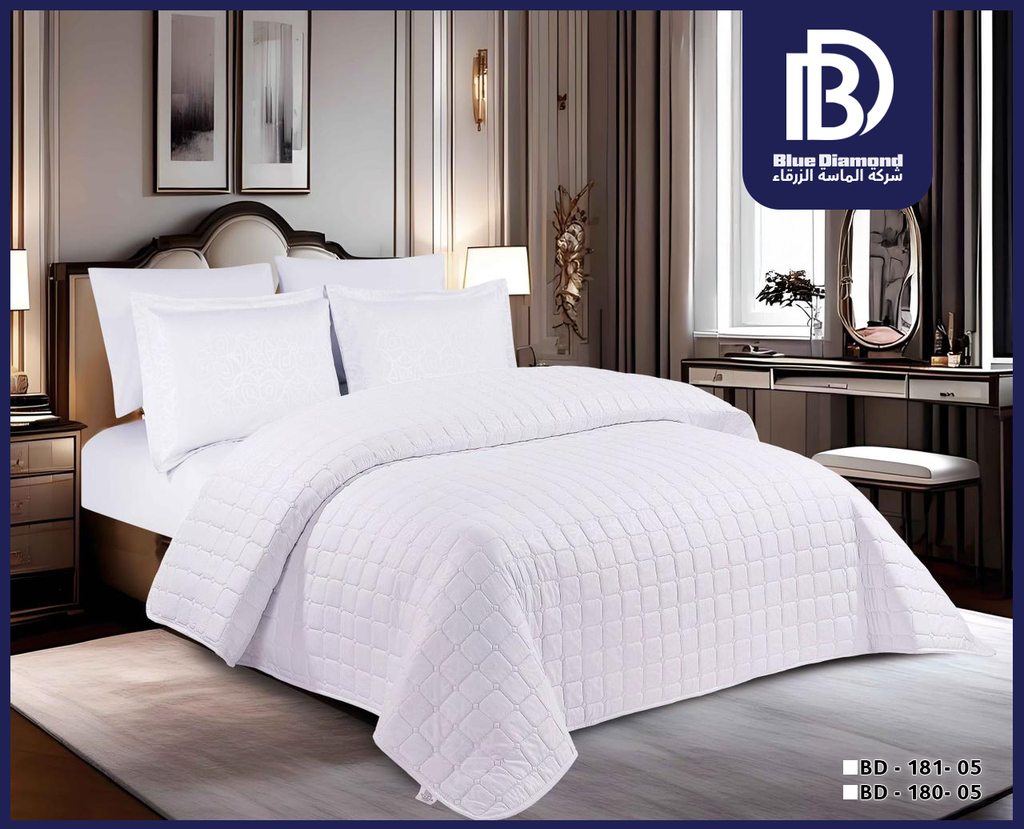White Jacquard Comforter Set (6 PCS / 4 PCS)