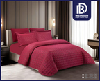Burgundy Red Jacquard Comforter Set (6 PCS / 4 PCS)