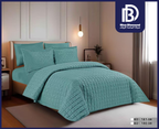 Teal Green Jacquard Comforter Set (6 PCS / 4 PCS)