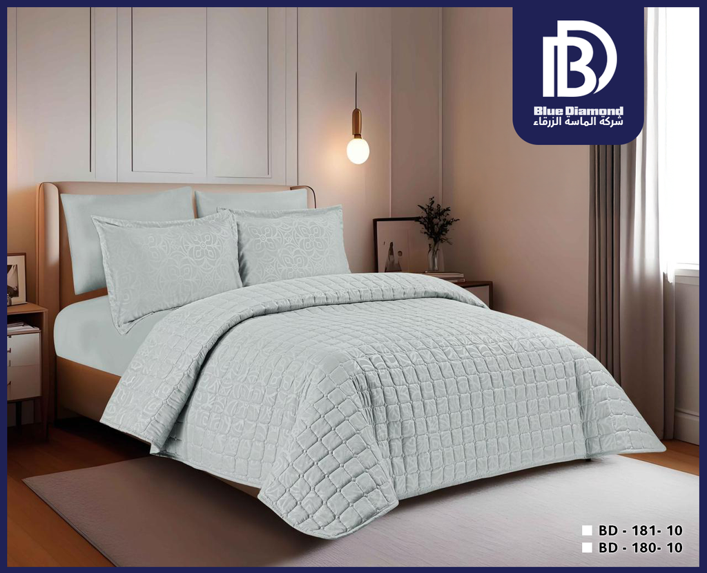 Mint Grey Jacquard Comforter Set (6 PCS / 4 PCS)