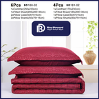 Burgundy Red Jacquard Comforter Set (6 PCS / 4 PCS)